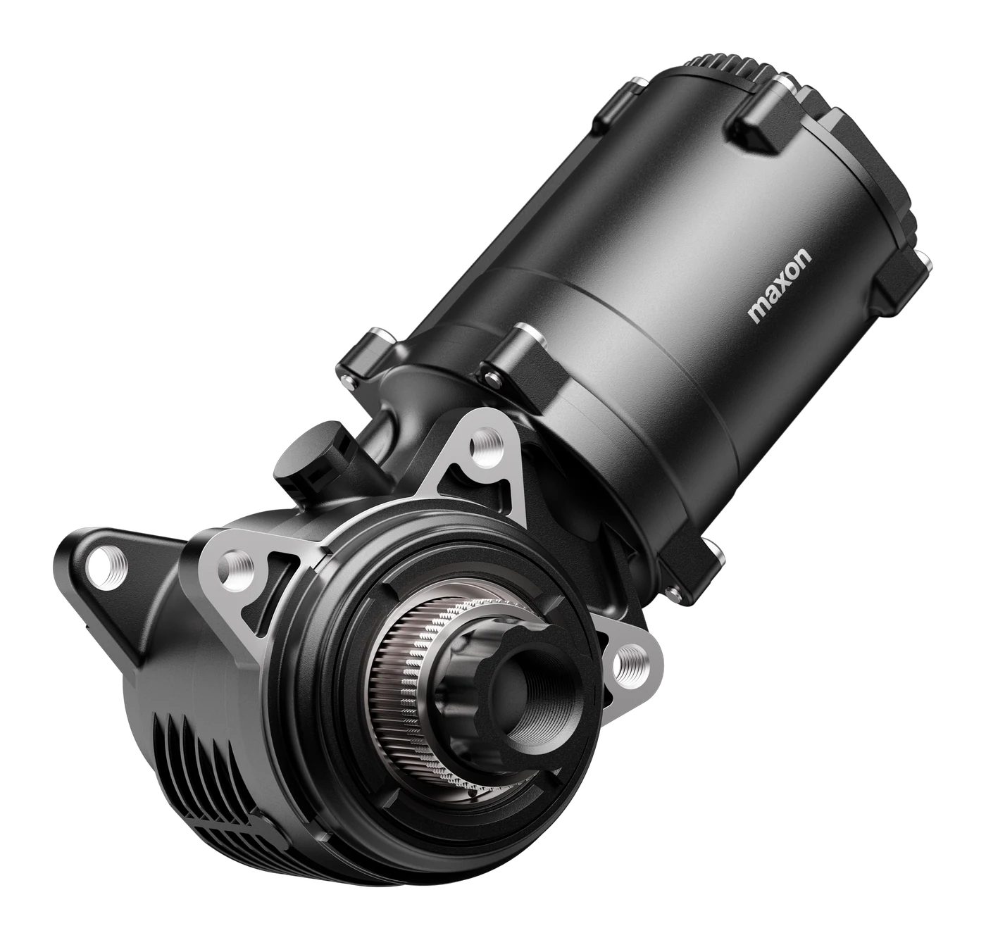 Maxon Air S drive unit with its mounting points and cooling fins